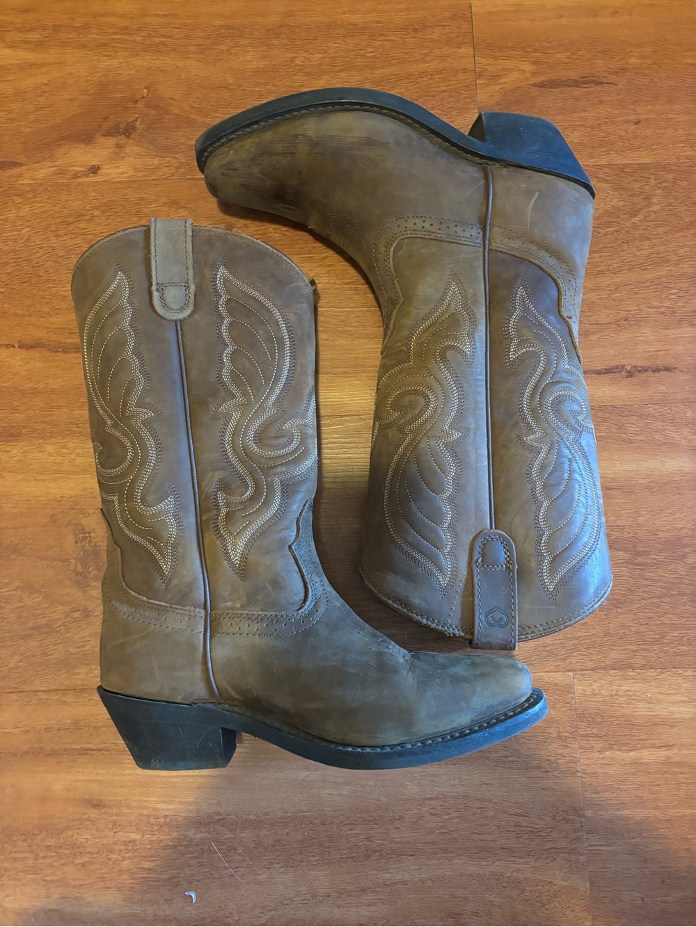 Shyanne Brown Leather Western Boot with Embroidered Insole
